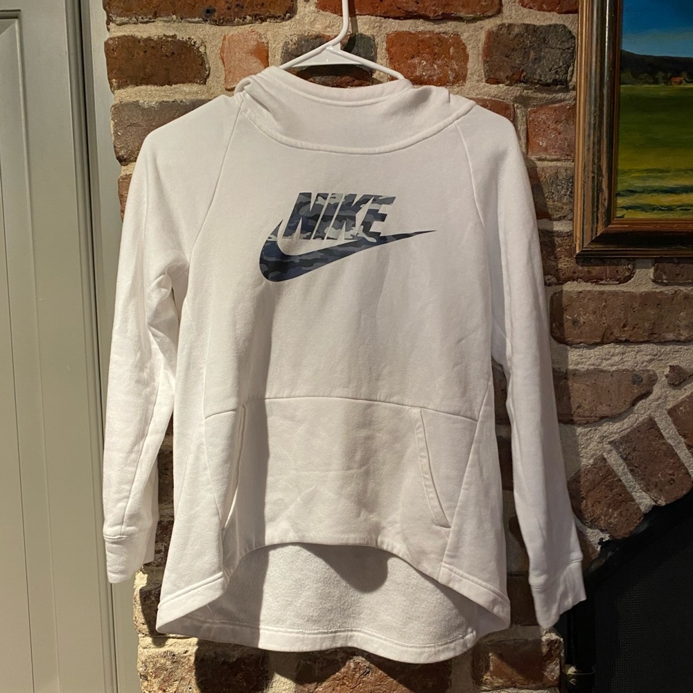 Nike white camo fleece pullover hoodie